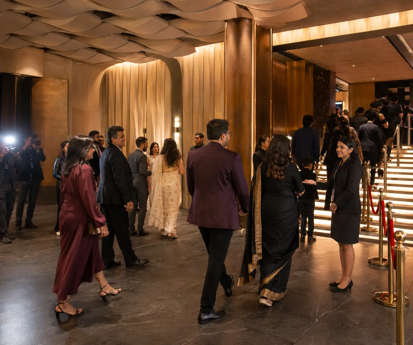 Guests arriving for a cinema premiere